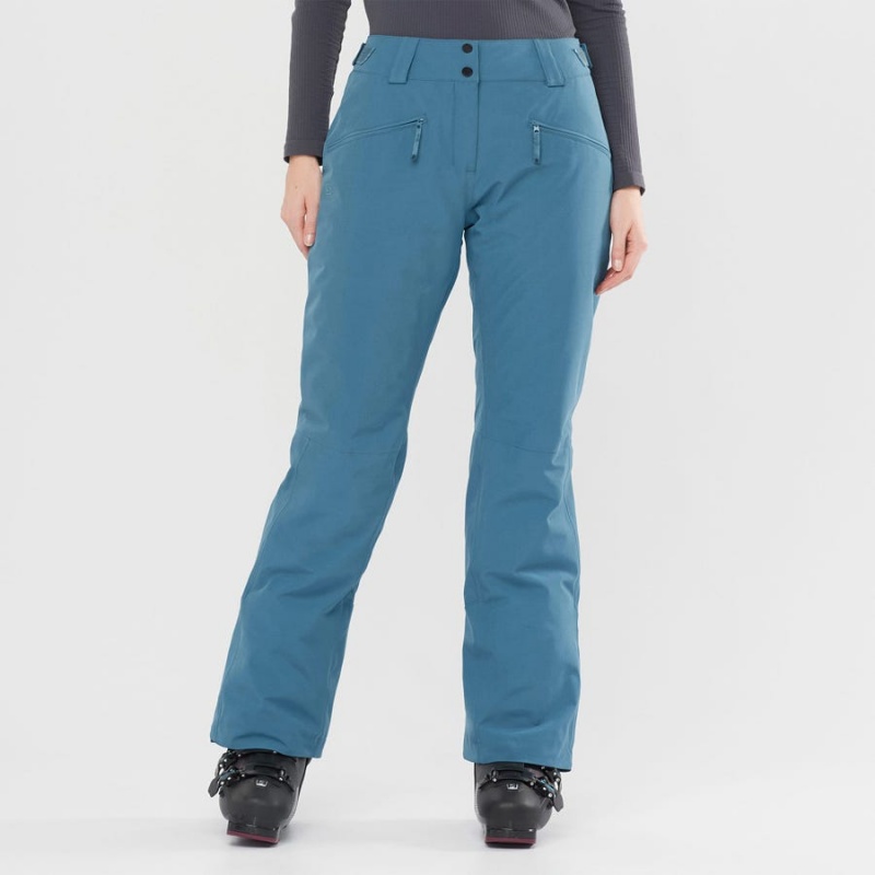 Women's Salomon EDGE Ski Pants Turquoise | IN3298ZUT