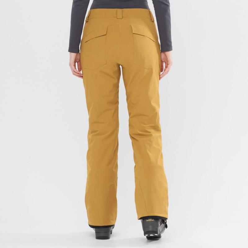 Women's Salomon EDGE Ski Pants Yellow | IN3296KOR