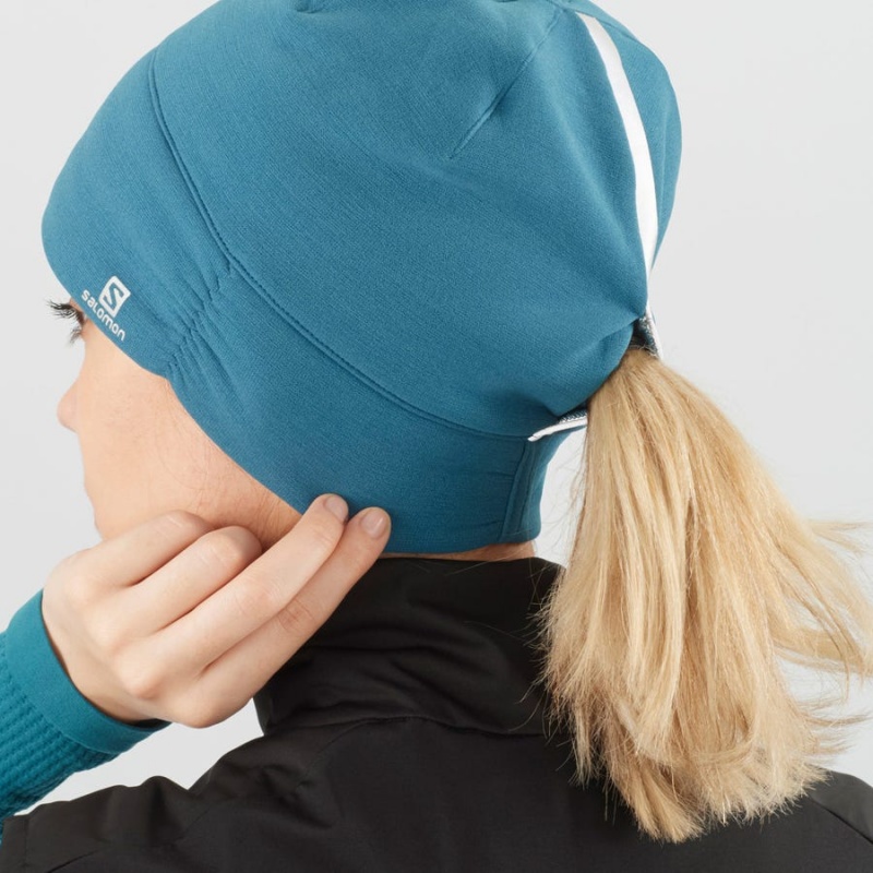 Women's Salomon ELEVATE WARM Hats Blue | IN3439YXF