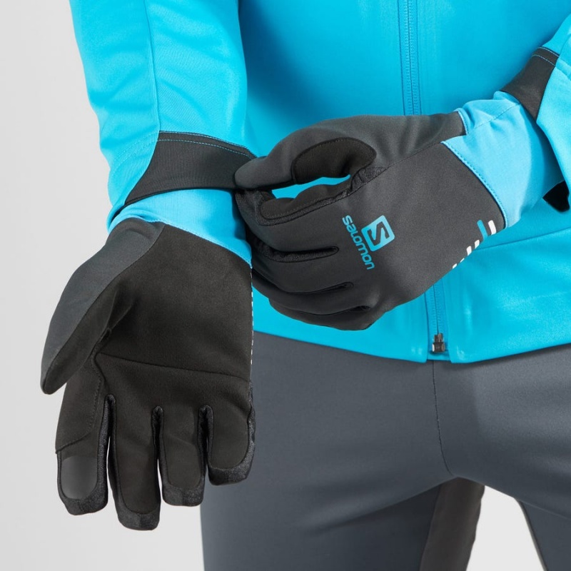 Women's Salomon EQUIPE Gloves Black / Blue | IN3523SGL