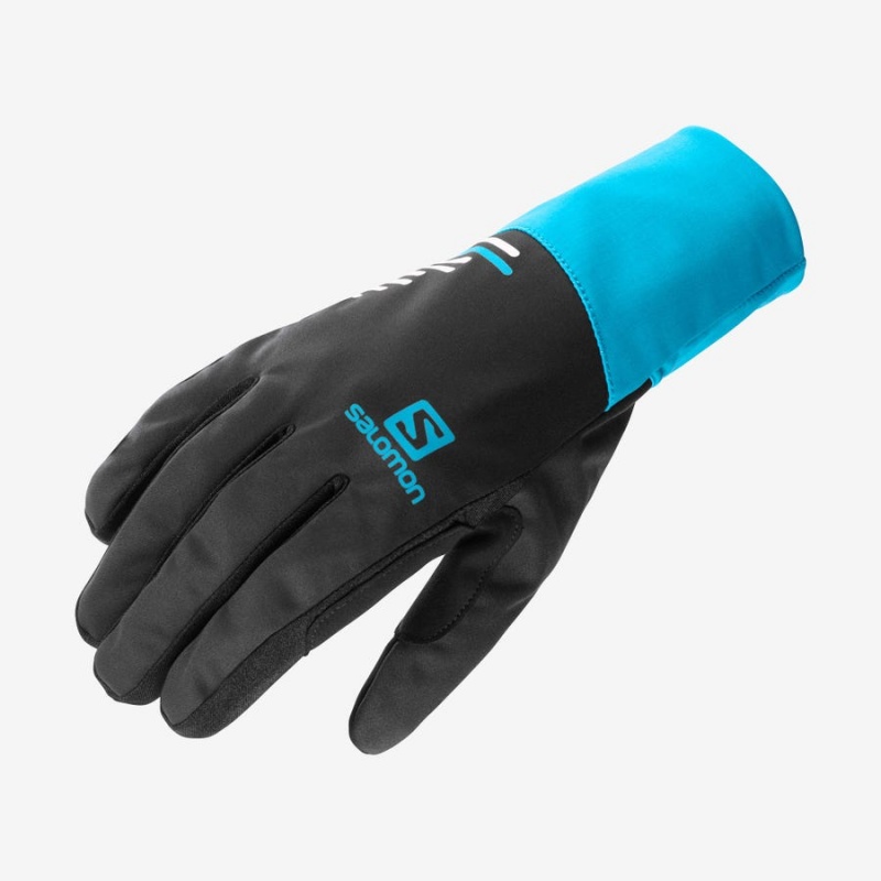 Women\'s Salomon EQUIPE Gloves Black / Blue | IN3523SGL