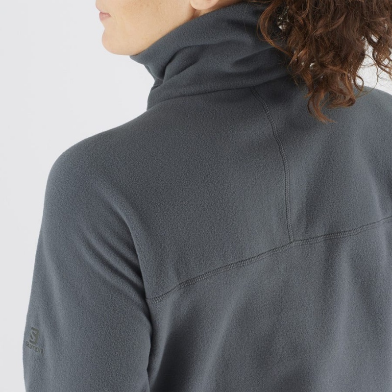 Women's Salomon ESSENTIAL COSY FLEECE Hoodie Grey | IN3106AHK