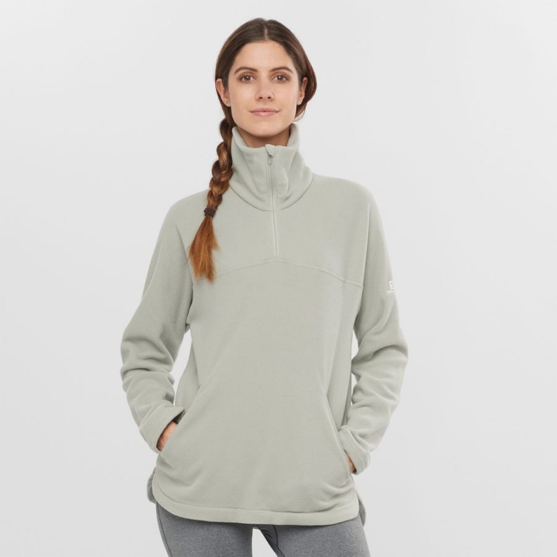 Women's Salomon ESSENTIAL COSY FLEECE Hoodie White | IN3108DFM