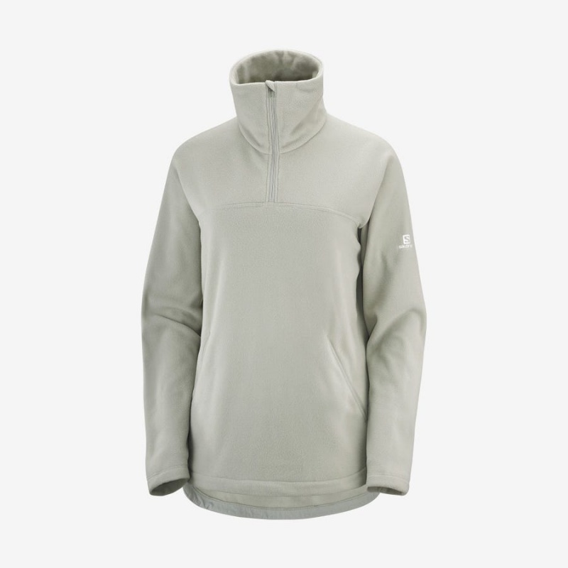 Women\'s Salomon ESSENTIAL COSY FLEECE Hoodie White | IN3108DFM