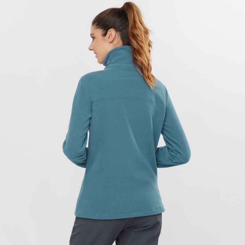 Women's Salomon ESSENTIAL COSY FLEECE Hoodie Blue | IN3111HAP