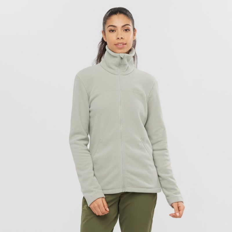 Women's Salomon ESSENTIAL COSY FLEECE Hoodie Beige | IN3112JPQ