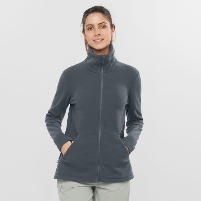 Women's Salomon ESSENTIAL COSY FLEECE Hoodie Black | IN3113KOR