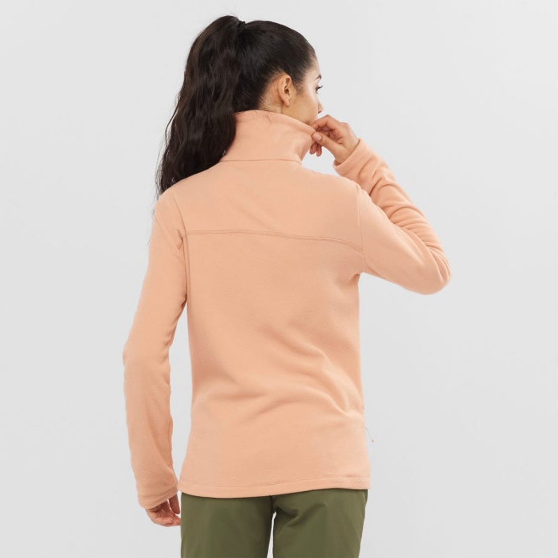 Women's Salomon ESSENTIAL COSY FLEECE Hoodie Pink | IN3114LIS