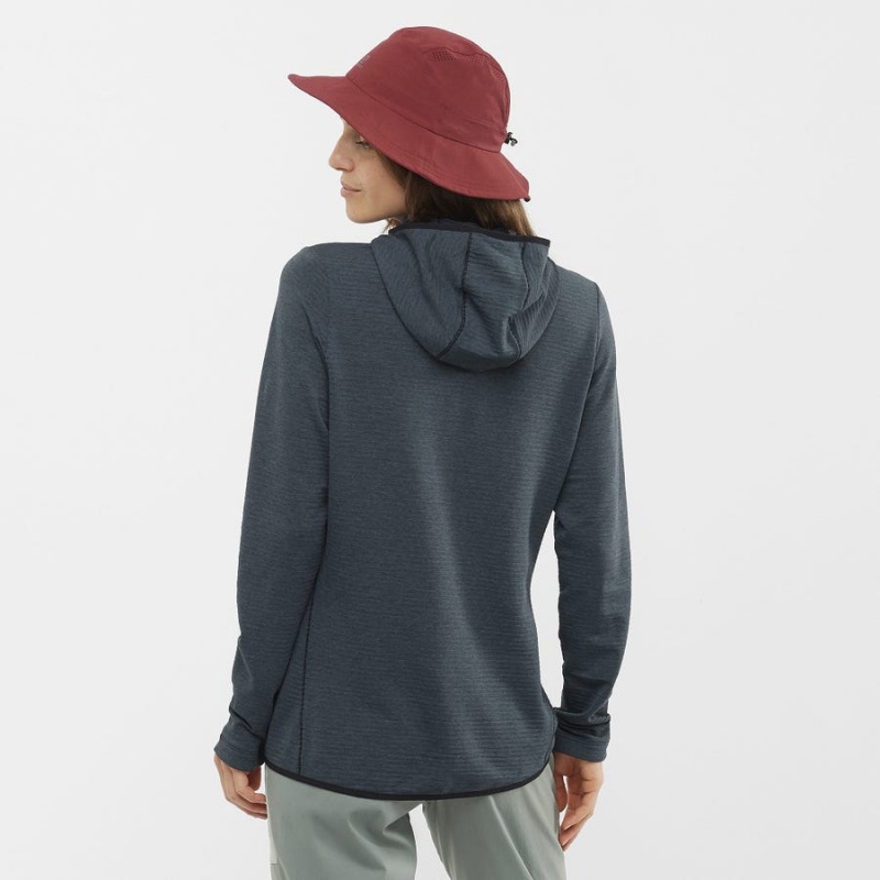 Women's Salomon ESSENTIAL LIGHTWARM HOODED Hoodie Black | IN3118VRW