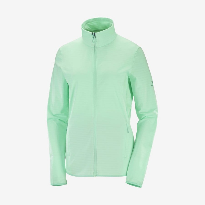 Women\'s Salomon ESSENTIAL LIGHTWARM Hoodie Green | IN3089LIS