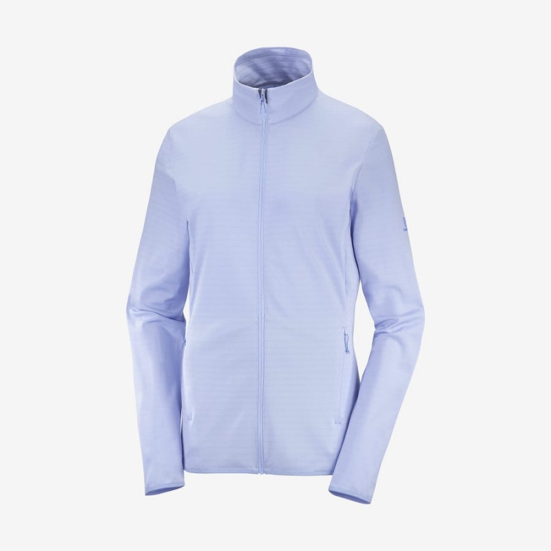 Women's Salomon ESSENTIAL LIGHTWARM Hoodie Blue | IN3090ZUT