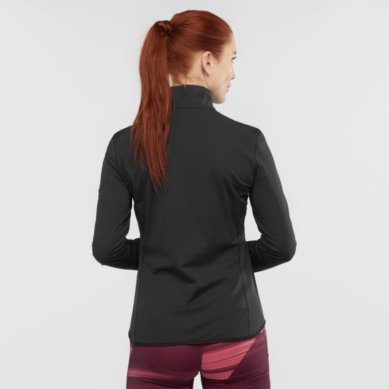 Women's Salomon ESSENTIAL LIGHTWARM Hoodie Black | IN3096MQZ