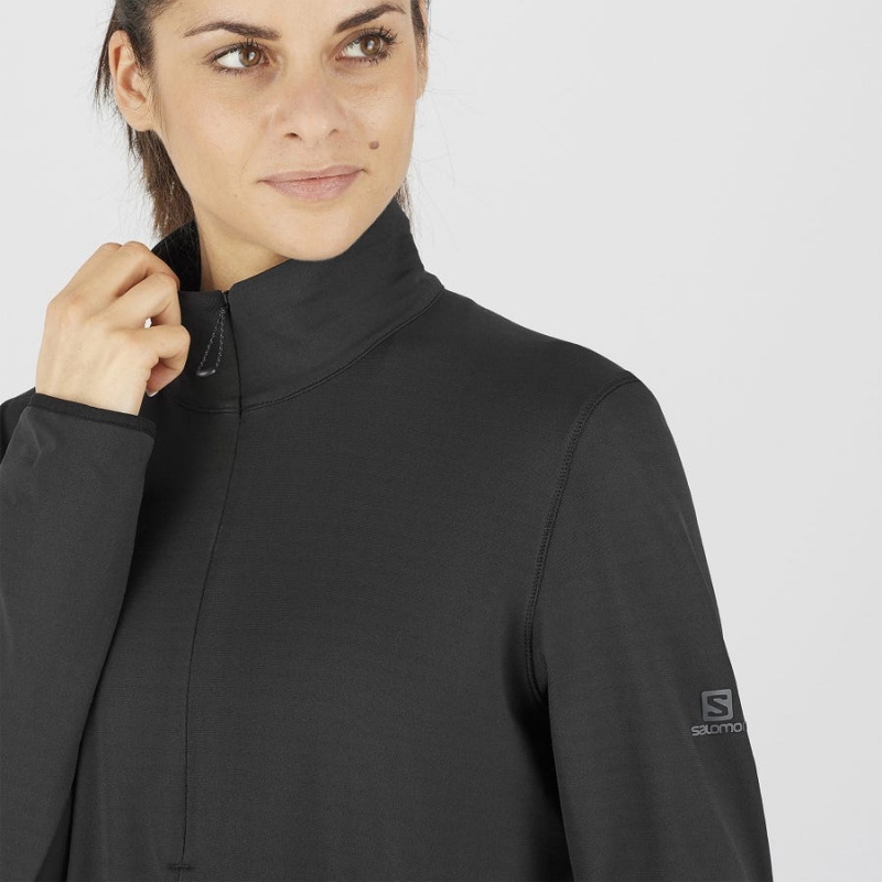 Women's Salomon ESSENTIAL LIGHTWARM Hoodie Black | IN3096MQZ