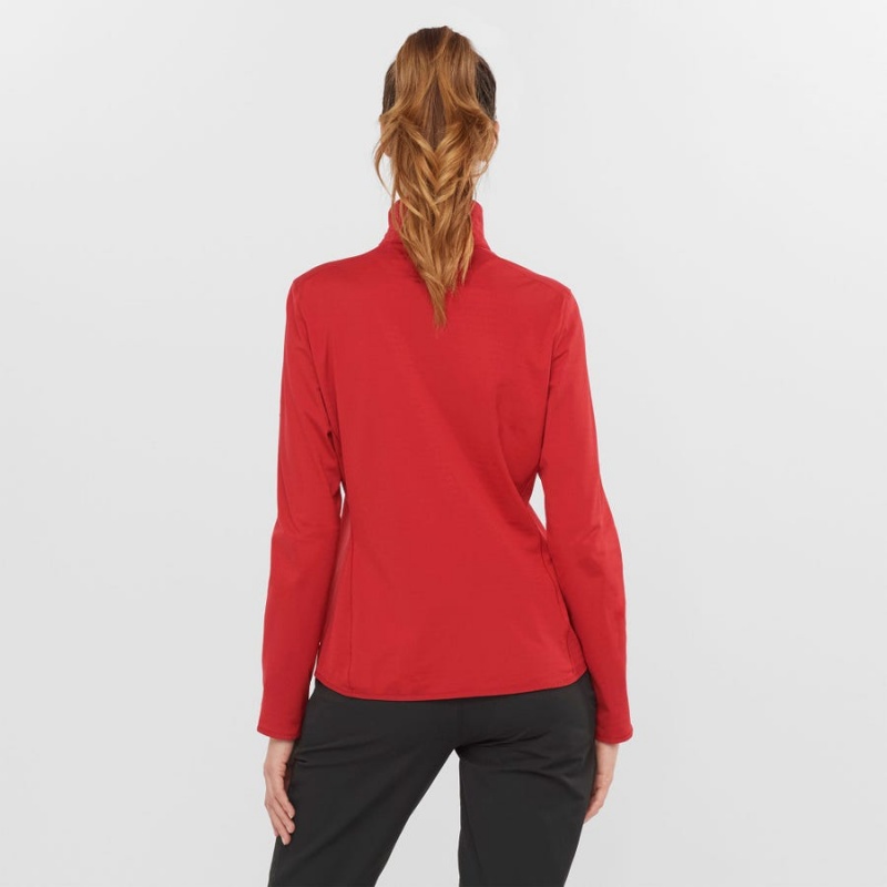 Women's Salomon ESSENTIAL LIGHTWARM Hoodie Red | IN3102FDN