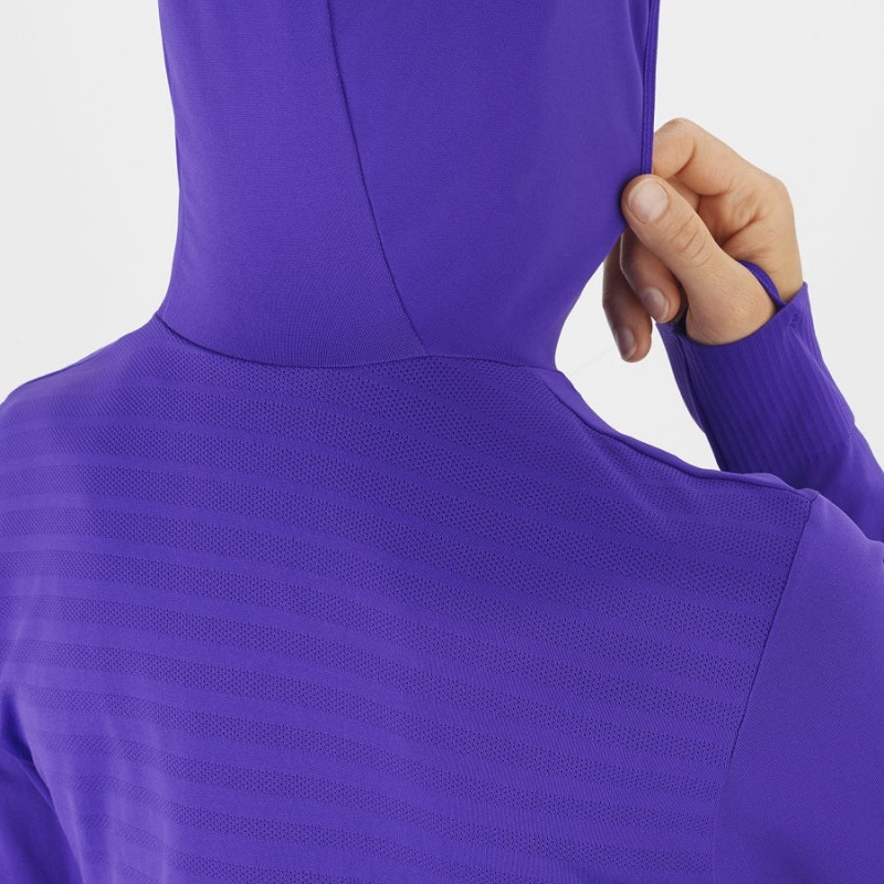 Women's Salomon ESSENTIAL SEAMLESS Hoodie Purple | IN3094BEX