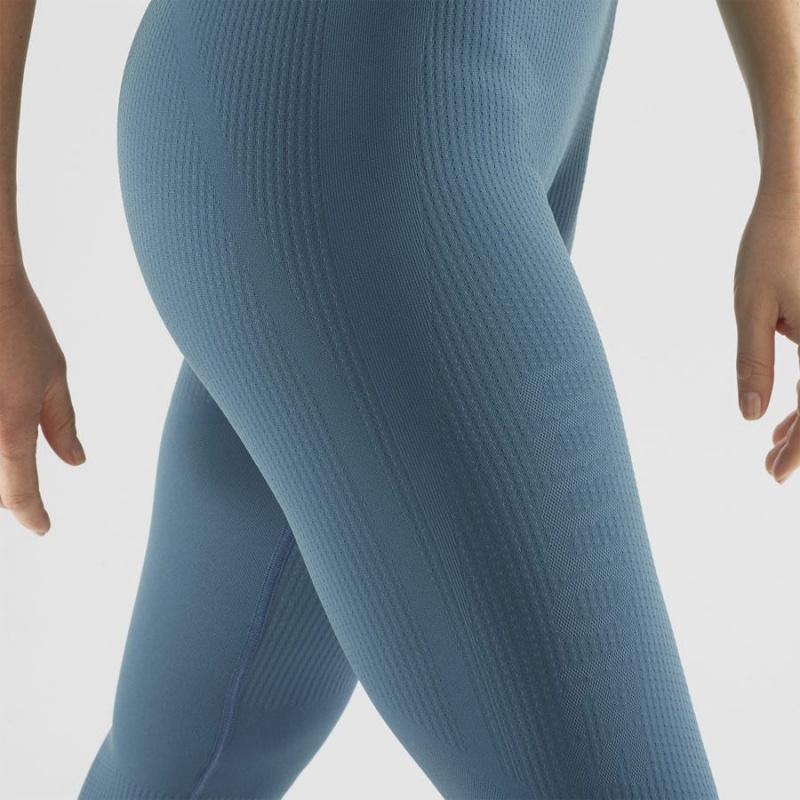 Women's Salomon ESSENTIAL SEAMLESS Pants Blue | IN3247XYU