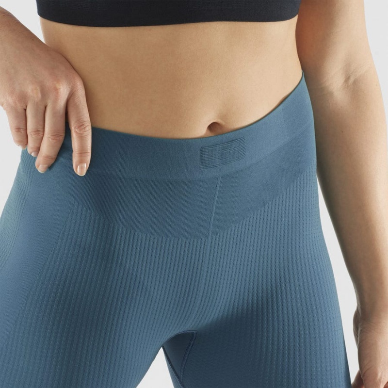 Women's Salomon ESSENTIAL SEAMLESS Pants Blue | IN3247XYU