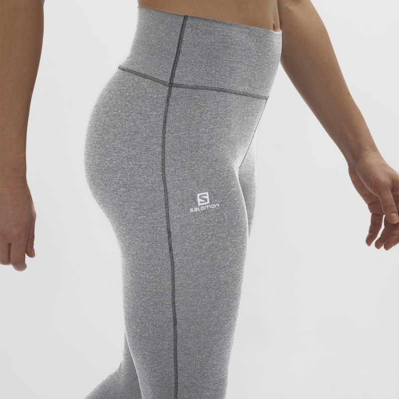 Women's Salomon ESSENTIAL WARM Pants Grey | IN3250BEX