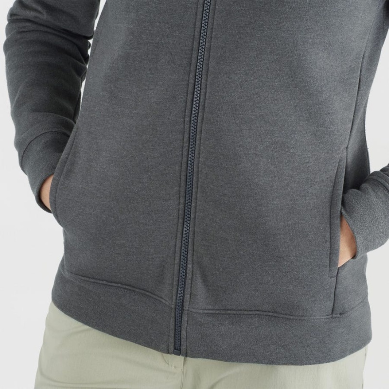 Women's Salomon ESSENTIAL WARM SALOMON Hoodie Grey | IN3110GSO