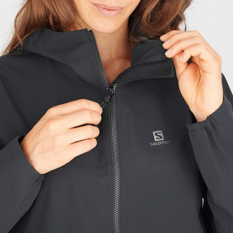 Women's Salomon ESSENTIAL WATERPROOF 2.5L Jackets Black | IN3135DFM