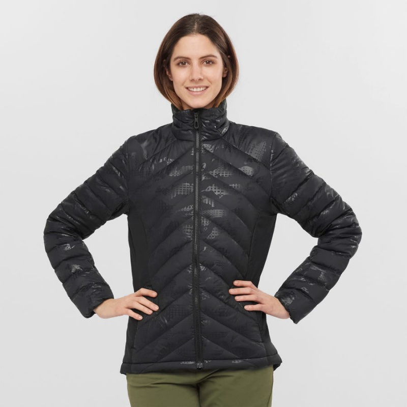 Women's Salomon ESSENTIAL XWARM DOWN INSULATED Jackets Black / Black | IN3175WNB