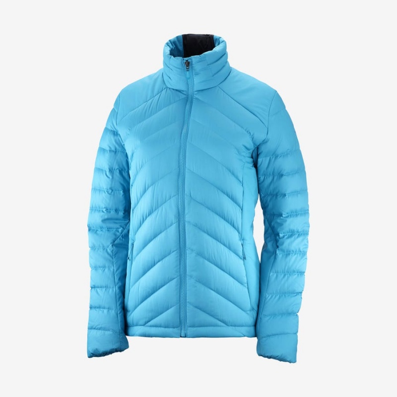 Women\'s Salomon ESSENTIAL XWARM DOWN INSULATED Jackets Blue | IN3176EBC