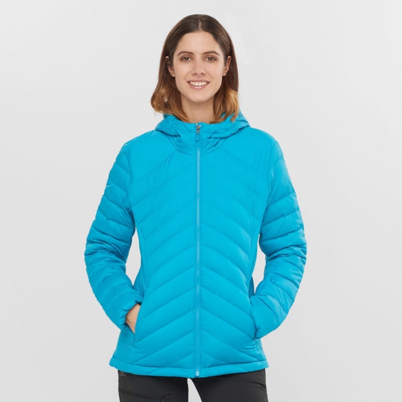 Women's Salomon ESSENTIAL XWARM DOWN INSULATED Jackets Blue | IN3178TCE