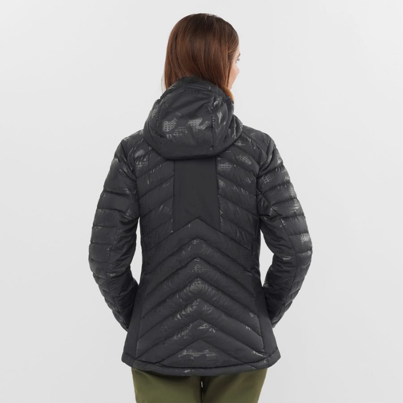 Women's Salomon ESSENTIAL XWARM DOWN INSULATED Jackets Black / Black | IN3179YXF