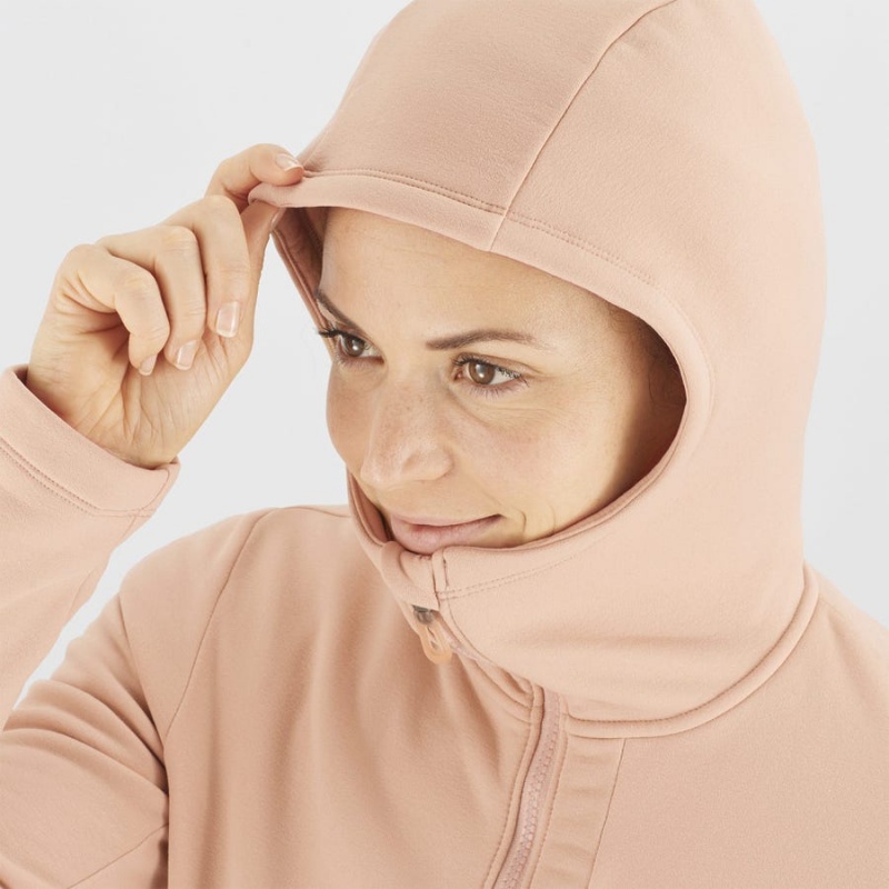 Women's Salomon ESSENTIAL XWARM Hoodie Pink | IN3122QMA