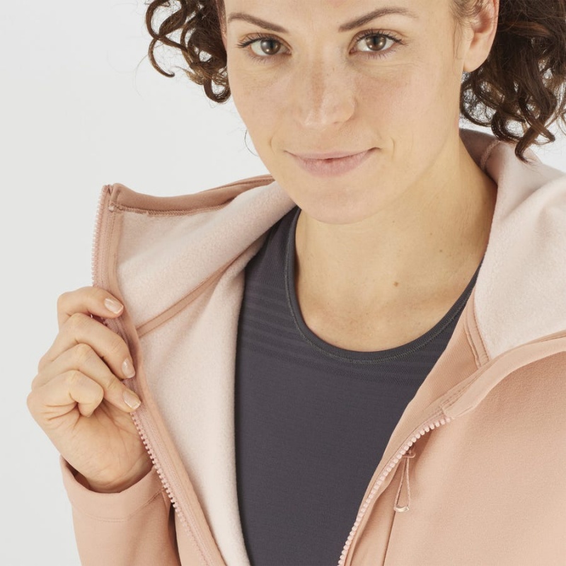 Women's Salomon ESSENTIAL XWARM Hoodie Pink | IN3122QMA