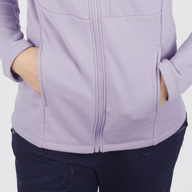 Women's Salomon ESSENTIAL XWARM Hoodie Purple | IN3123WNB