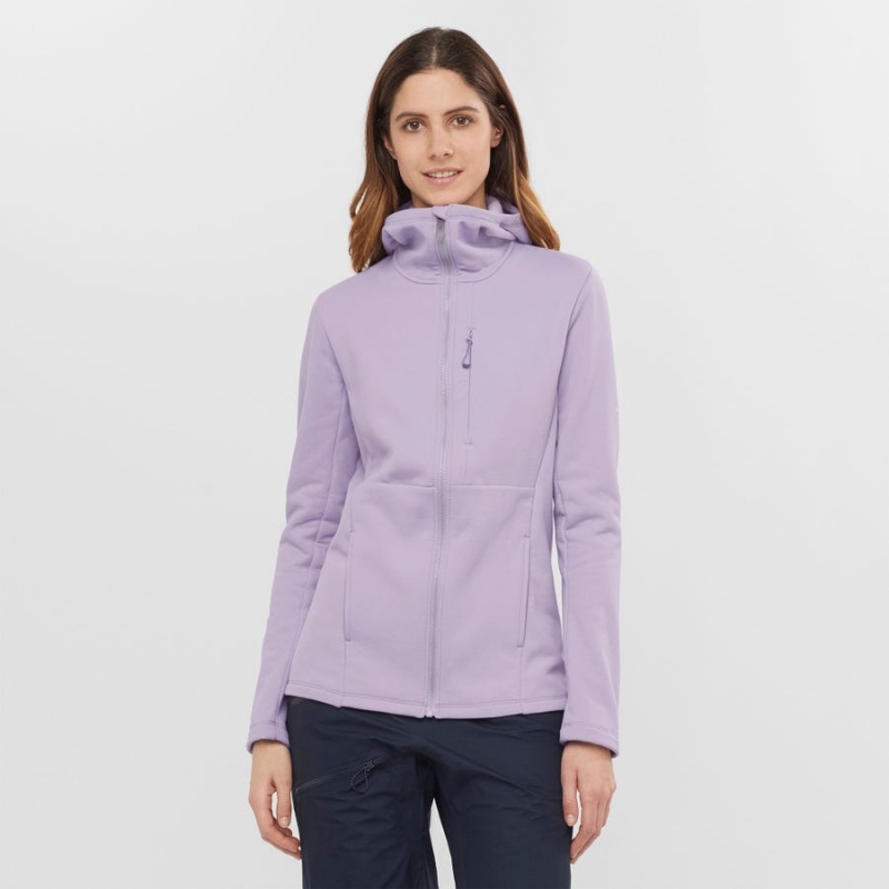 Women's Salomon ESSENTIAL XWARM Hoodie Purple | IN3123WNB