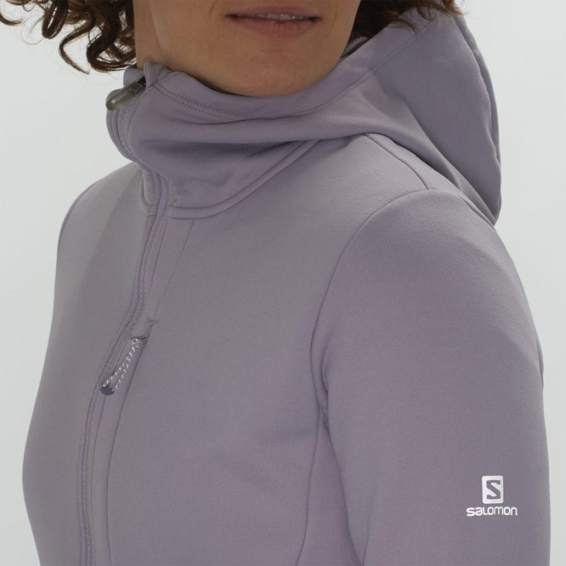 Women's Salomon ESSENTIAL XWARM Hoodie Purple | IN3123WNB