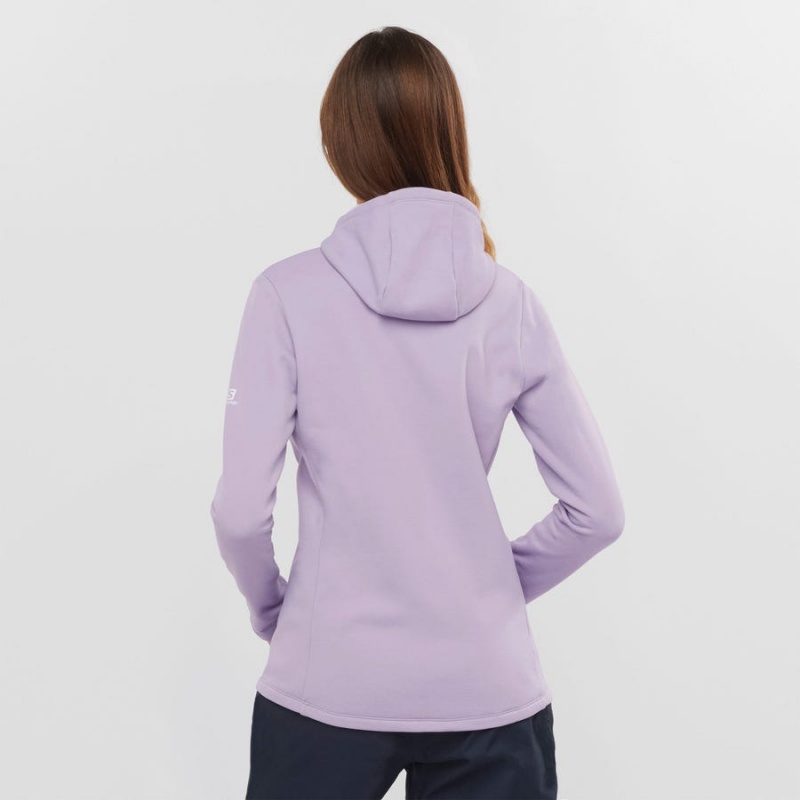 Women's Salomon ESSENTIAL XWARM Hoodie Purple | IN3123WNB