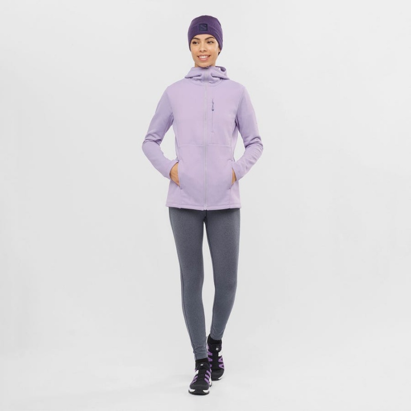 Women's Salomon ESSENTIAL XWARM Hoodie Purple | IN3123WNB