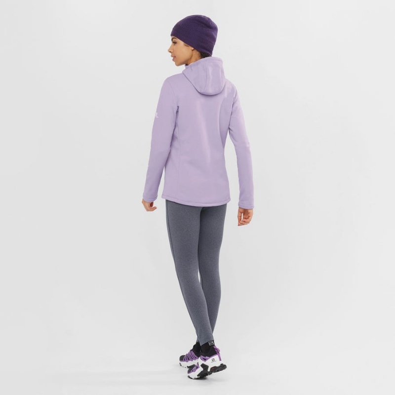 Women's Salomon ESSENTIAL XWARM Hoodie Purple | IN3123WNB