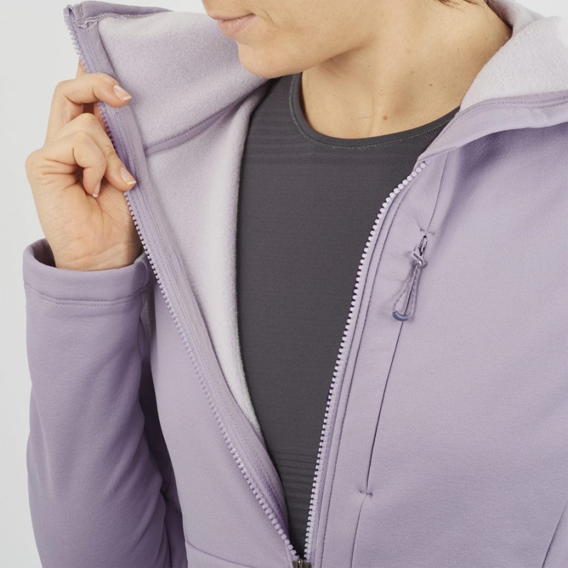 Women's Salomon ESSENTIAL XWARM Hoodie Purple | IN3123WNB