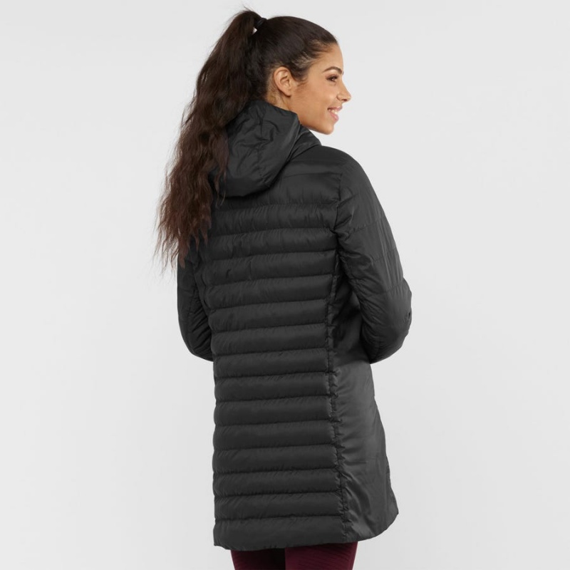 Women's Salomon ESSENTIAL XWARM LONG INSULATED Jackets Black | IN3166LIS