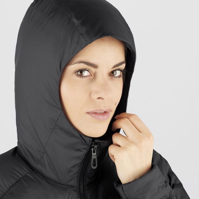 Women's Salomon ESSENTIAL XWARM LONG INSULATED Jackets Black | IN3166LIS