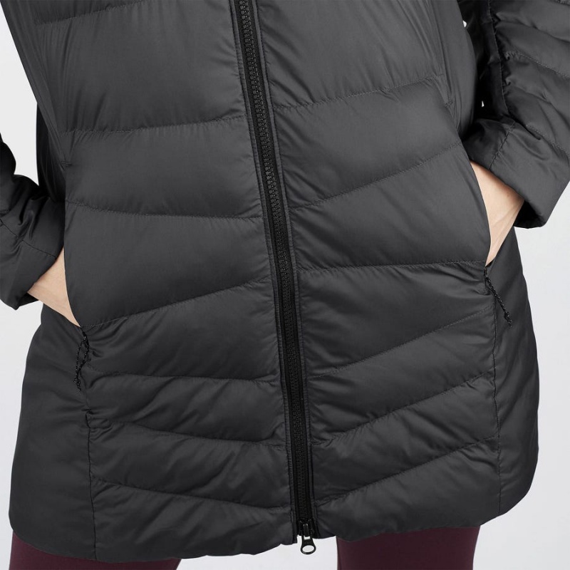 Women's Salomon ESSENTIAL XWARM LONG INSULATED Jackets Black | IN3166LIS