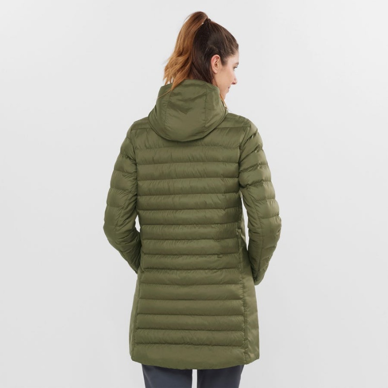 Women's Salomon ESSENTIAL XWARM LONG INSULATED Jackets Olive | IN3167ZUT