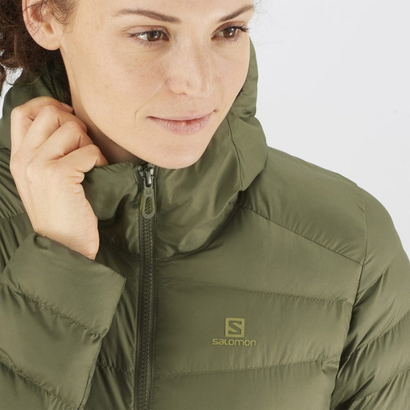 Women's Salomon ESSENTIAL XWARM LONG INSULATED Jackets Olive | IN3167ZUT