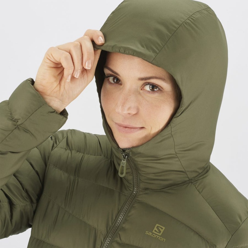 Women's Salomon ESSENTIAL XWARM LONG INSULATED Jackets Olive | IN3167ZUT