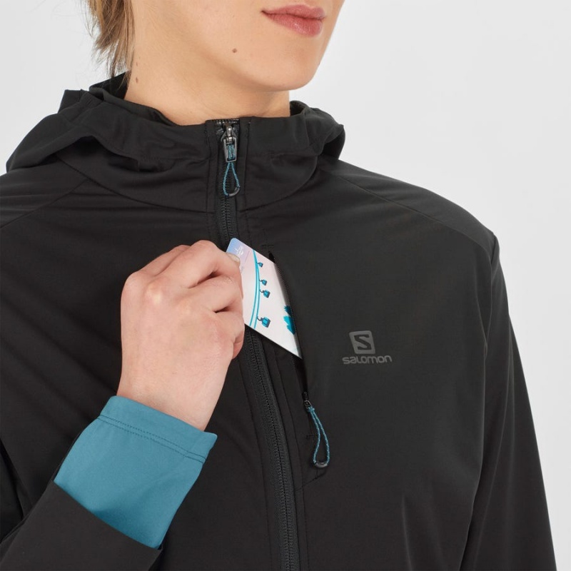 Women's Salomon LIGHT SHELL Jackets Black | IN3193LIS