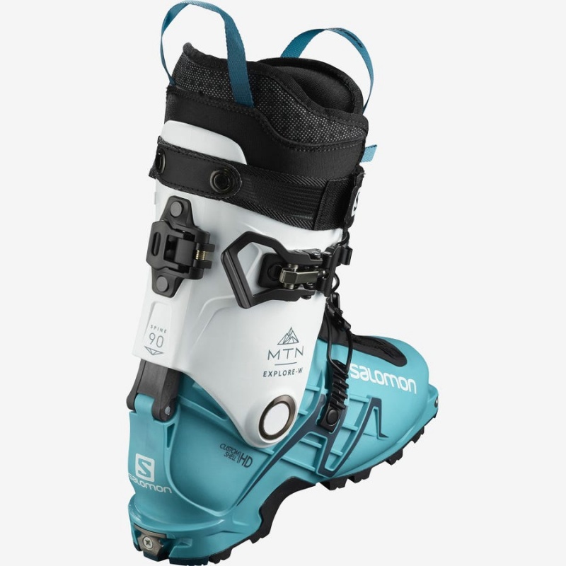 Women's Salomon MTN EXPLORE Ski Boots White / Blue | IN3540EBC