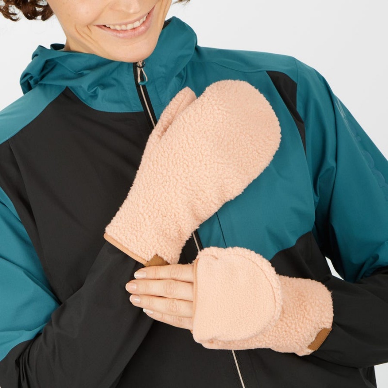 Women's Salomon OUTLIFE FLEECE Gloves Beige | IN3522AHK