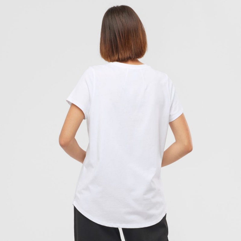 Women's Salomon OUTLIFE SCOOP HEM TEE W T Shirts White | IN3054AHK