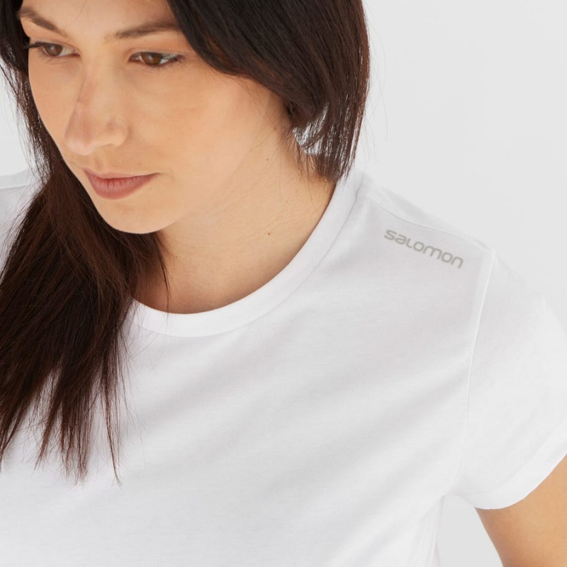 Women's Salomon OUTLIFE SCOOP HEM TEE W T Shirts White | IN3054AHK