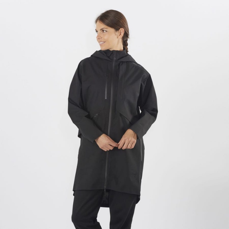 Women's Salomon OUTLIFE WP COMMUTER PARKA W WATERPROOF Jackets Black | IN3129ILH