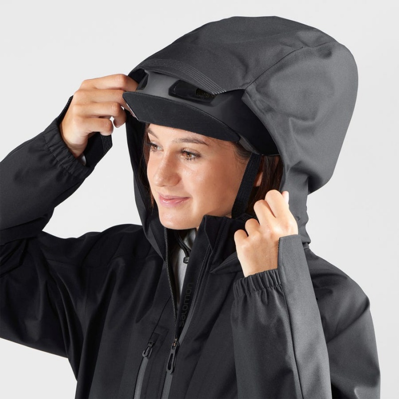 Women's Salomon OUTLIFE WP COMMUTER PARKA W WATERPROOF Jackets Black | IN3129ILH